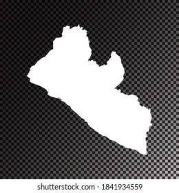 Transparent vector black and white  map of Liberia