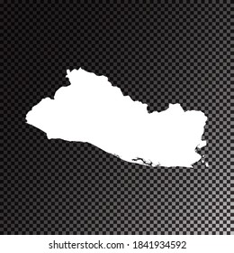 Transparent vector black and white  map of El Salvador