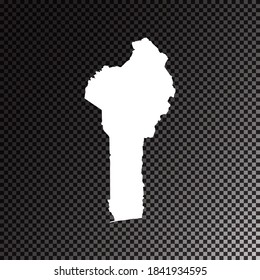 Transparent vector black and white map of Benin