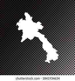 Transparent vector black and white map of Laos