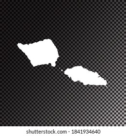 Transparent vector black and white map of Samoa