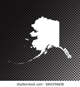 Mapa blanco y negro del vector transparente de Alaska