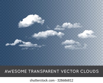 Transparent Vector Clouds can be used with any background