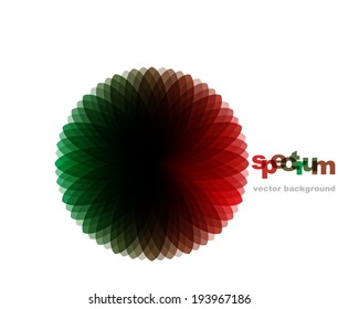 transparent vector flower with place for your text isolated on white background