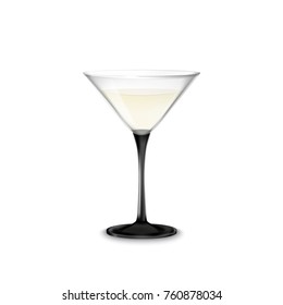 Transparent vector glass with Martini and olive for dark and light background