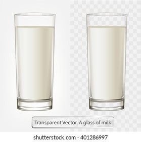 Transparent Vector Glass With Milk