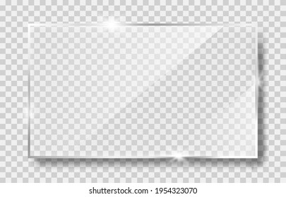 Transparent vector glass plate. Vector illustration