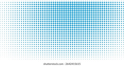 Vetor transparente Gradiente Cor azul Meio-tom Fundo Pontos escalonados Padrão moderno pontilhado