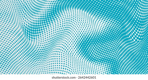 Transparent Vector Gradient Blue Color Halftone Background Staggered Dots Pattern modern dotted