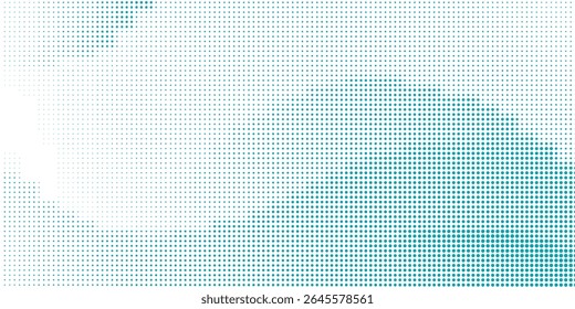 Vetor transparente Gradiente Cor azul Meio-tom Fundo Pontos escalonados Padrão moderno pontilhado