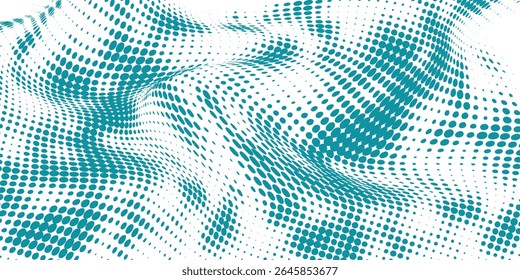 Transparent Vector Gradient Blue Color Halftone Background Staggered Dots Pattern modern dotted arts abstract