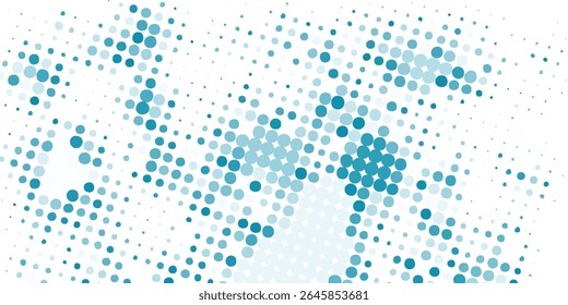 Vetor transparente Gradiente Cor azul Meio-tom Fundo Pontos escalonados Padrão artes pontilhadas modernas abstrato