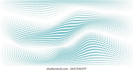 Vetor transparente Gradiente Cor azul Meio-tom Fundo Pontos escalonados Padrão moderno pontilhado