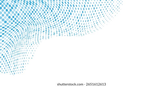 Vetor transparente Gradiente Cor azul Meio-tom Fundo Pontos escalonados Padrão moderno pontilhado