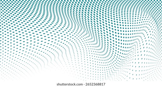 Vetor transparente Gradiente Cor azul Meio-tom Fundo Pontos escalonados Padrão moderno pontilhado