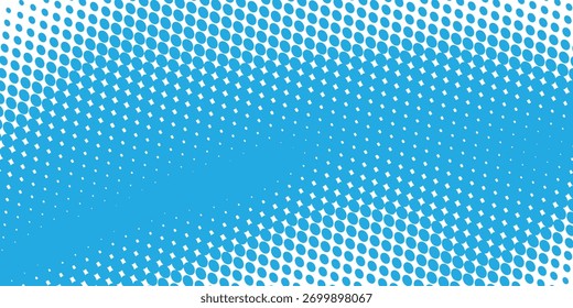 Gradiente de Vector transparente Fondo de semitono de color azul Patrón de puntos escalonados Vector punteado moderno eps10