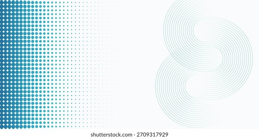 Transparent Vector Gradient Blue Color Halftone Background Staggered Dots Pattern modern dotted Futuristic generic graphic Minimal light blue green with halftone vector background
