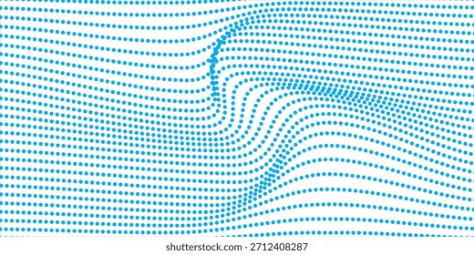 Transparent Vektor Gradient Blau Farbe Halbton Hintergrund Stagged Dots Pattern modern gepunktete