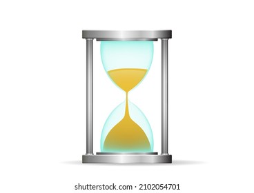 Transparentes Vektorgrafik-Stundenglas auf blauem Hintergrund