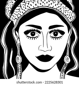 Transparent, vector illustration of a beautiful Mexican woman