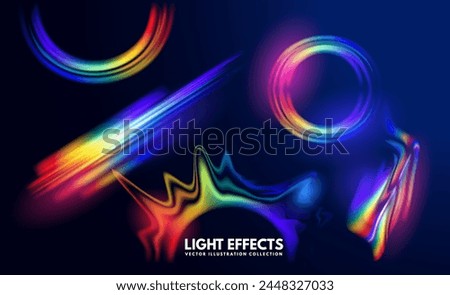Transparent vector lens flare rainbow light effects. Special effects vector illustration.