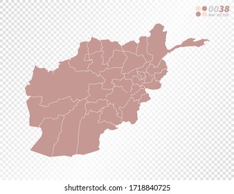 Transparent vector map of Afghanistan