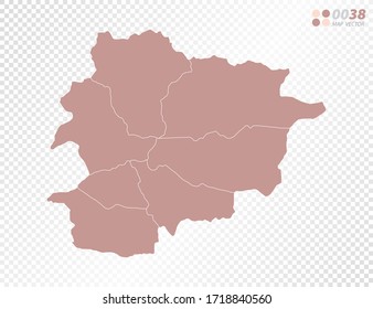 Transparent vector map of Andorra