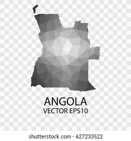 Transparent - Vector map of Angola, Vector illustration eps 10.