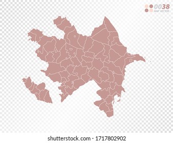 Transparent vector map of Azerbaijan