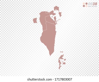Transparent vector map of Bahrain