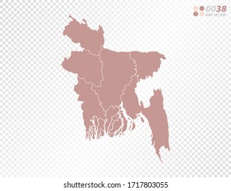 Transparent vector map of Bangladesh