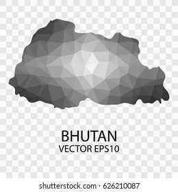 Transparent - Vector map of Bhutan, Vector illustration eps 10.