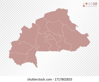 Transparente Vektorillustration von Burkina Faso