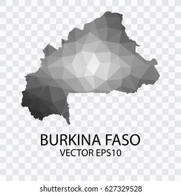 transparent - Vector map of Burkina faso, Vector illustration eps 10.