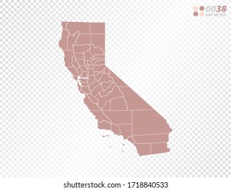 Transparent vector map of California