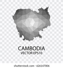 Transparent - Vector map of Cambodia, illustration eps 10.