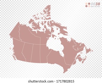 Transparent vector map of Canada