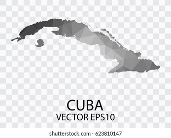 Transparent - Vector map of cuba, Vector illustration eps 10.