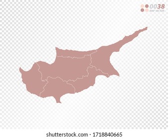 Transparent vector map of Cyprus