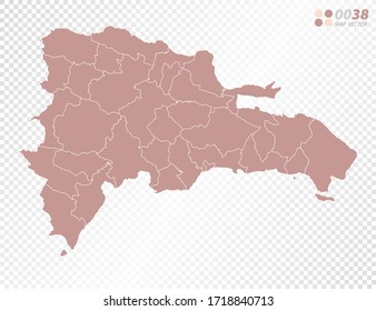 Transparent vector map of Dominican Republic