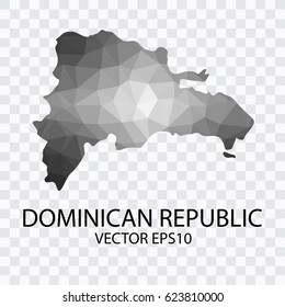 Transparent - Vector map of dominican republic, Vector illustration eps 10.