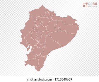 Transparent vector map of Ecuador