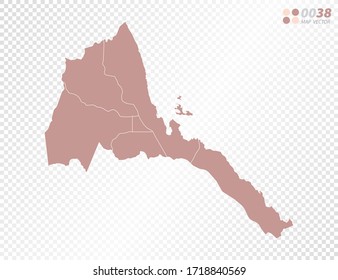 Transparent vector map of Eritrea