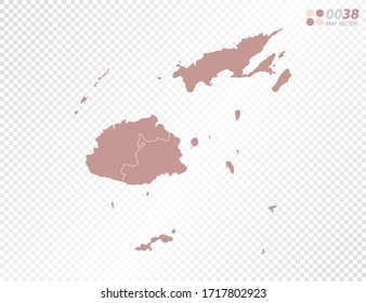 Transparent vector map of Fiji