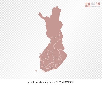 Transparent vector map of Finland