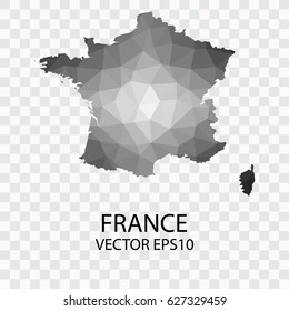 transparent - Vector map of France, Vector illustration eps 10.