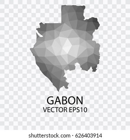 Transparent - Vector map of Gabon, Vector illustration eps 10.