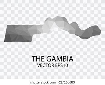 Transparent - Vector map of The gambia, Vector illustration eps 10.