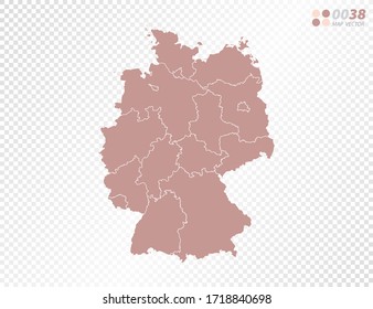 Mapa vector transparente de Alemania