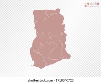 Transparent vector map of Ghana